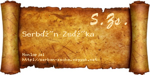 Serbán Zsóka névjegykártya